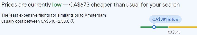 Prices for cheap flights from Toronto to Amsterdam