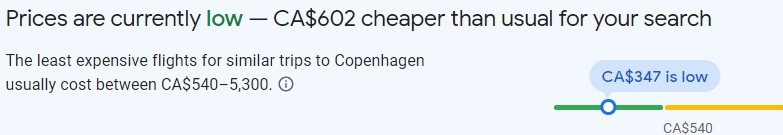 Prices for cheap flights from Toronto to Copenhagen