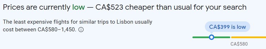 Cheap flights from Toronto to Lisbon