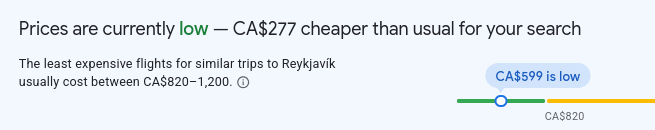 YVR to KEF price drop